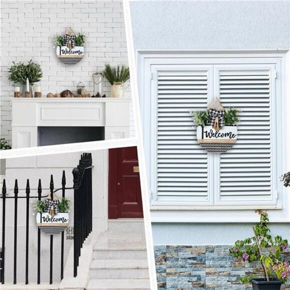 Welcome Sign for Front Door Decor - Hanging Welcome Signs for All Season Boho - Picture 6 of 7